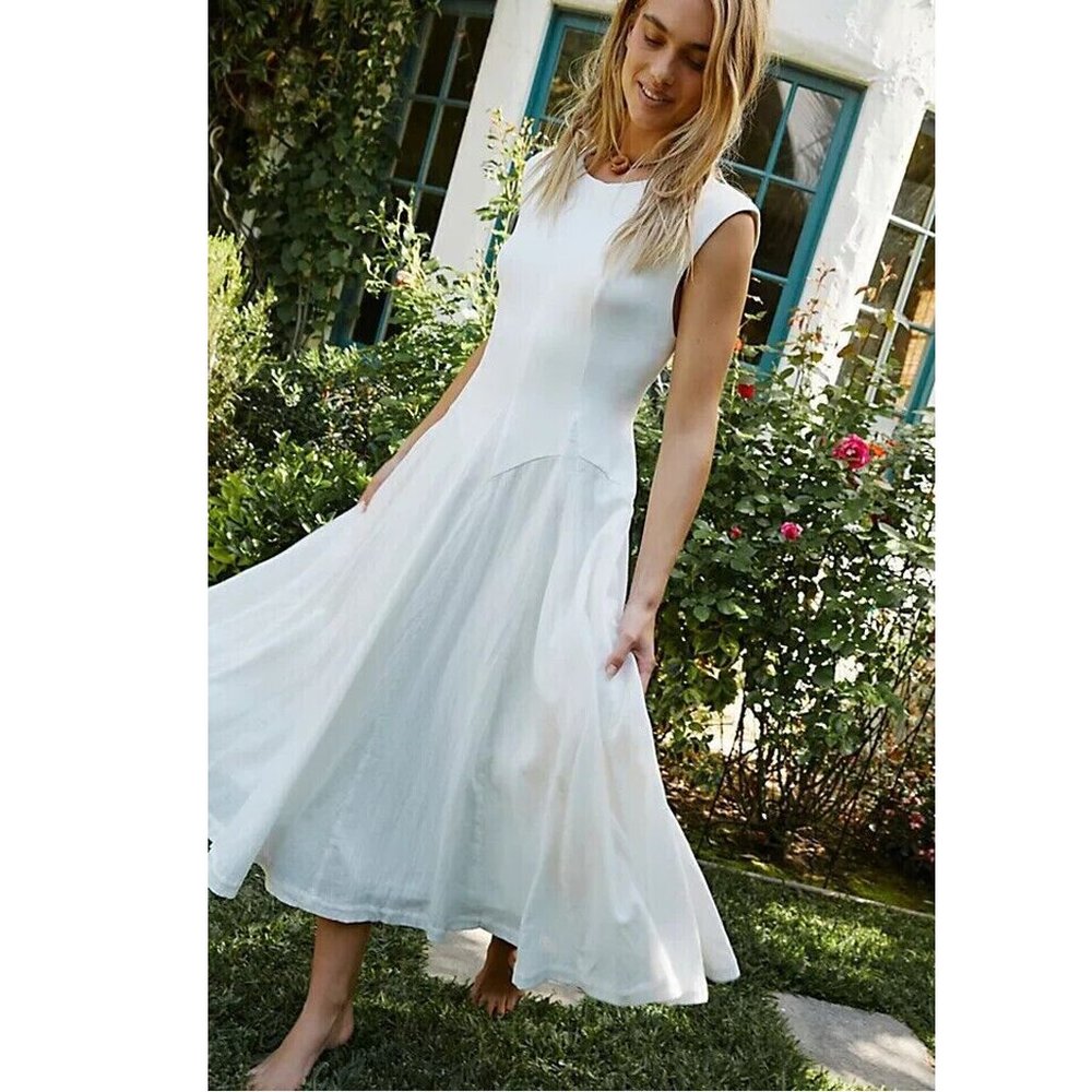 Free People Free-est Ryo Midi Sundress Resort Endless Summer Cutout M New